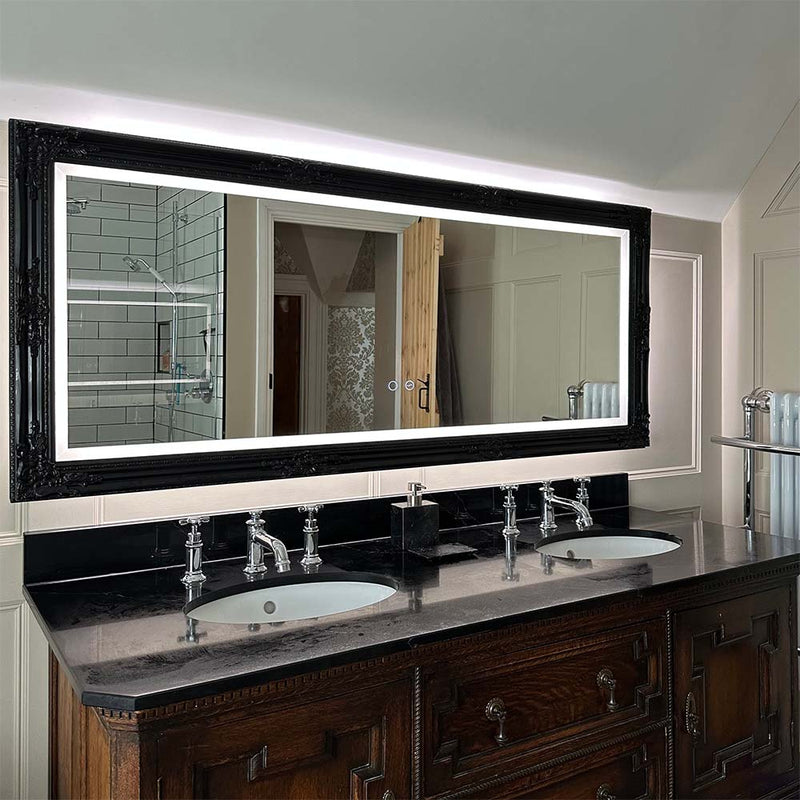 Retro-fitted ornate mirror frame with our acrylic edge-lighting