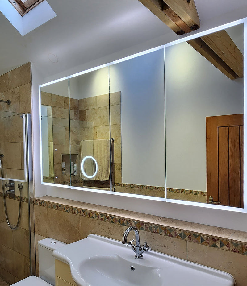 H:1800 x W: 1000mm 4-door cabinet with 3x magnfication mirror