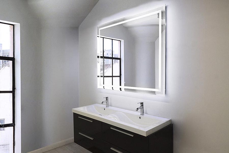 1000mm x 1000m Internal Bar Mirror with Ambient surround lighting and 20mm bevel