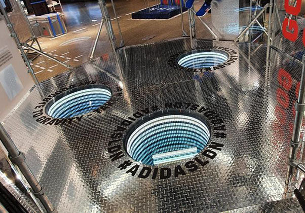Infinity mirrors created for an interactive exhibit at the Adidas London HQ