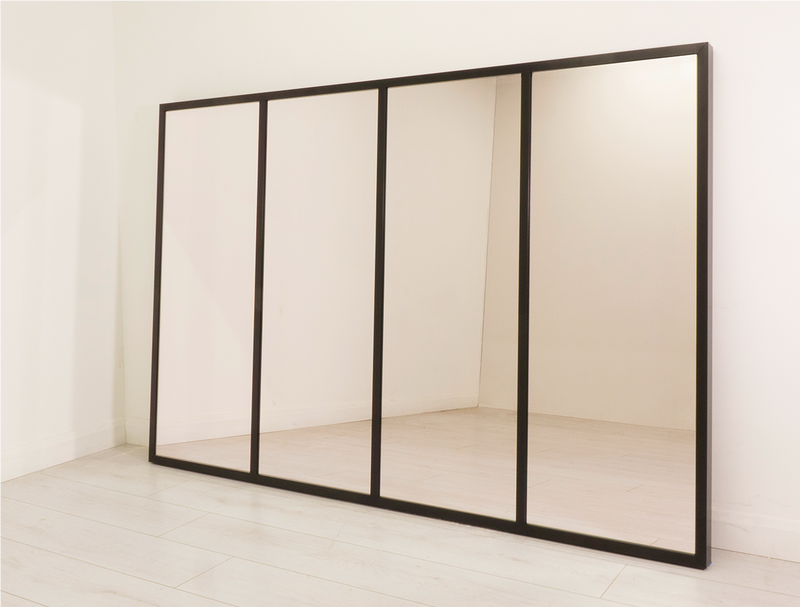 1800mm x 1200mm large mirror with a perfectly finished black powder-coated frame
