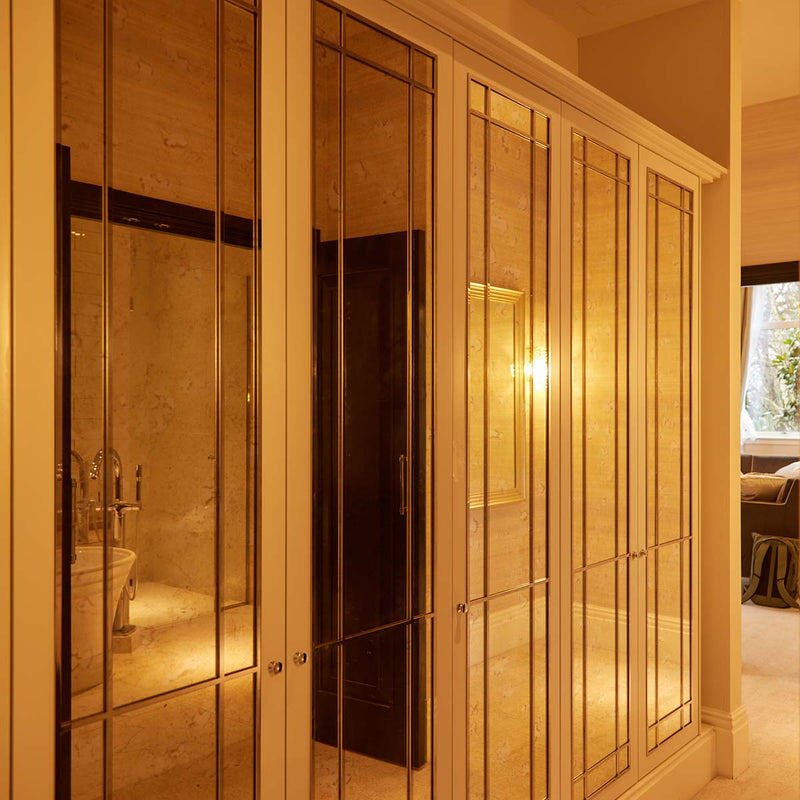 Decorative mirror panel detailing on these beautiful wardrobe doors