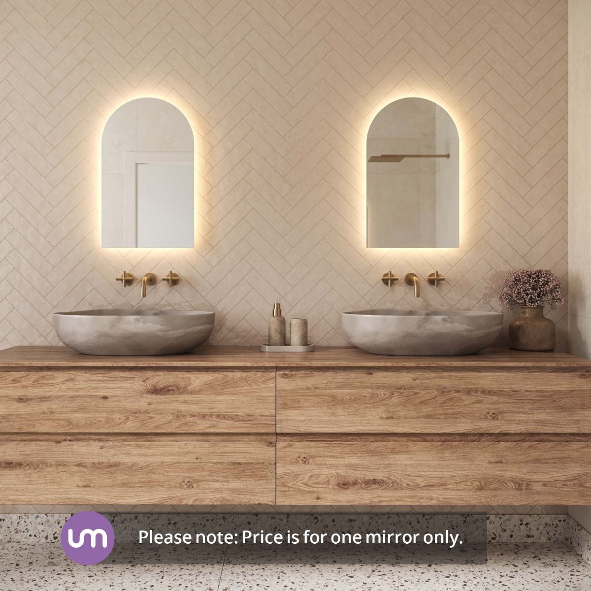 Sara Arched Slim Backlit Mirror
