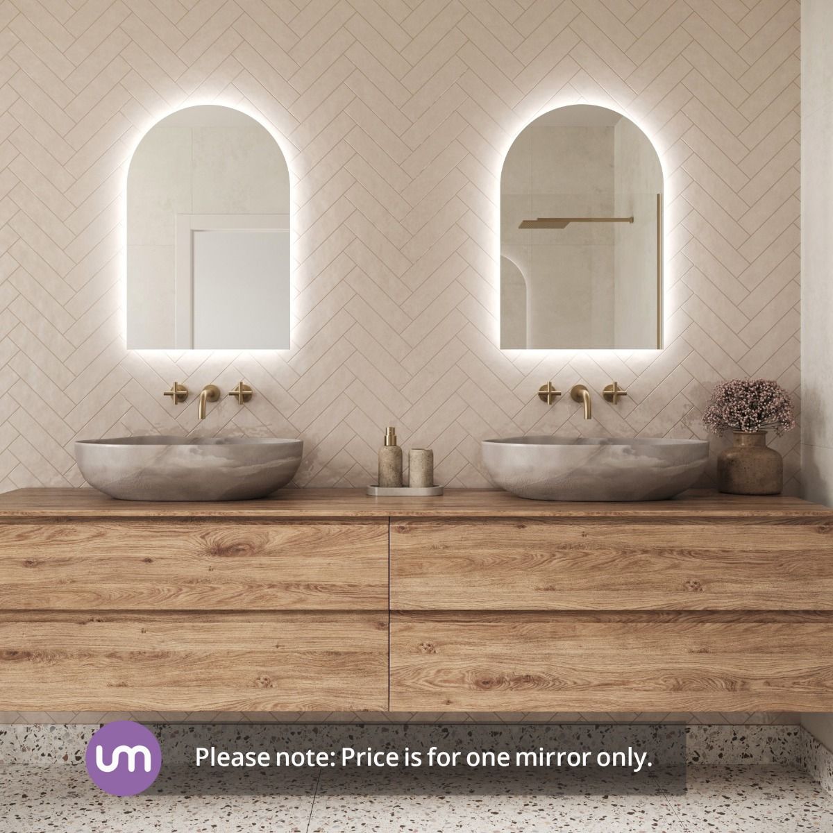 Sara Arched Slim Backlit Mirror
