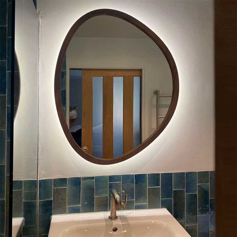 Backlit Mirror with solid American Walnut frame