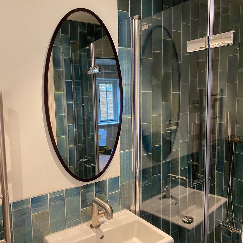 Oval mirror with UV printed frame
