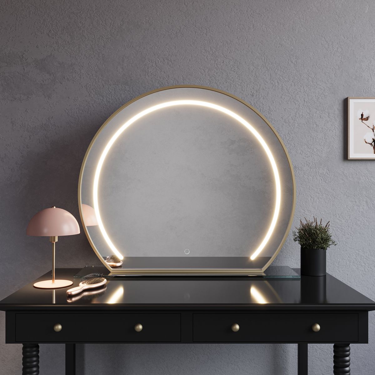 Framed LED Bar Vanity Mirror