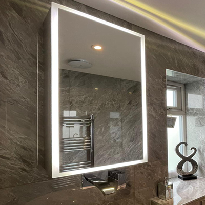 Made-to-measure bathroom cabinet with our edge-lit illumination