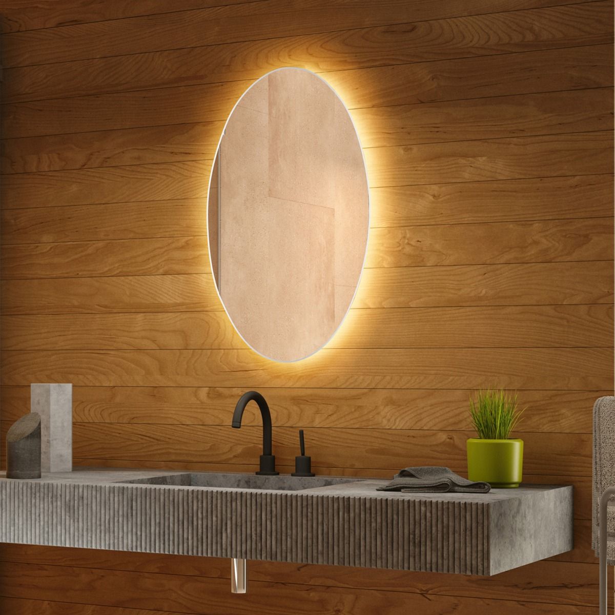 Zuras Backlit Shaver Mirror