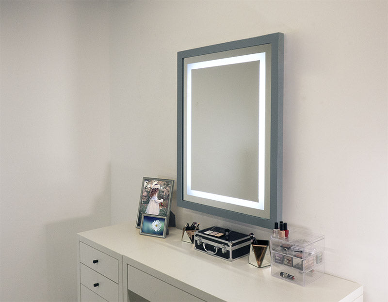 Internal LED bar lighting with a custom grey painted wooden frame