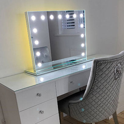 Venetian style tabletop mirror, Bulbless design with LED dots
