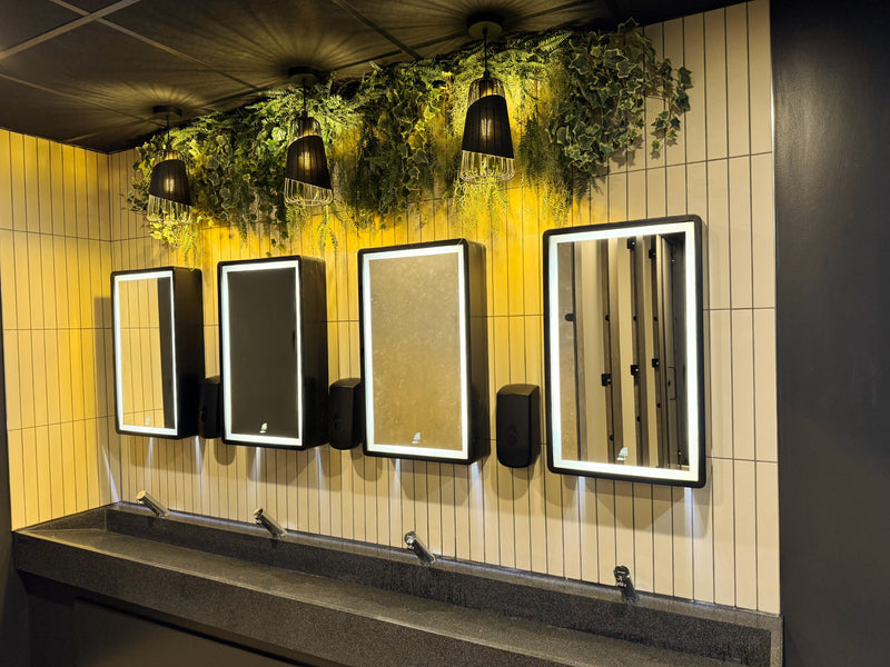 Mirrors with built in hand driers