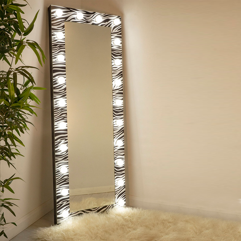 Zebra print  (high-gloss finish) on our best-selling full-length mirror styles
